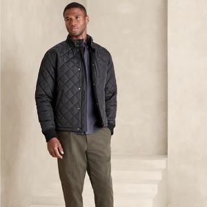 Banana Republic, DIAMOND QUILTED JACKET, Navy Blue, Size M